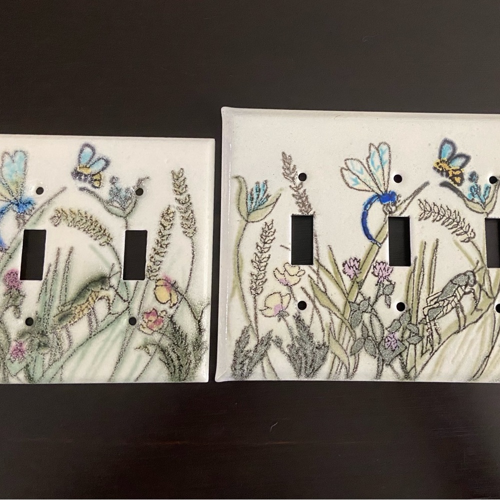 Light switch covers hand painted 3 switch and 2 switch plate